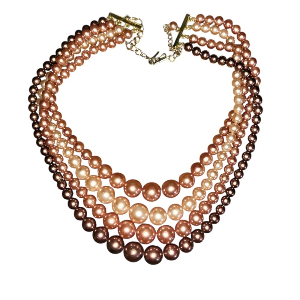 Elegant Multi-Tone Pearl Necklace